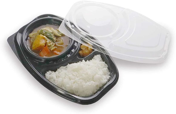 ルーがもれにくい 耐熱カレー容器 DL26-18（フタ付）【50枚セット】