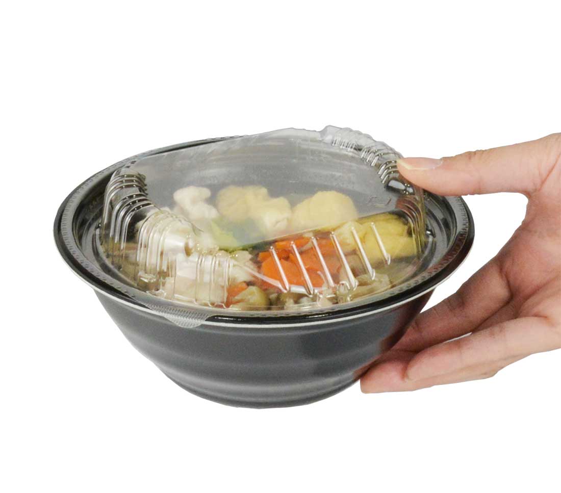 汁物用どんぶり（小）E-32黒 内かんごう蓋付【50枚組】